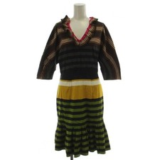 Prada 11SS Milan Collection Dress Multicolor Five-sleeve Border Knee-length Used