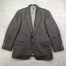 Oscar De La Renta Blazer Mens 42R Brown Check Wool Tweed Sport Coat Jacket