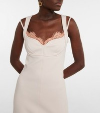 RRP£895 Stella McCartney Pink Lace Trim Mini Dress IT38UK4/6 Heart Neck Designer