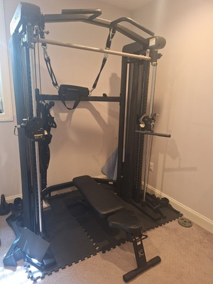 #ad Inspire Fitness Adjustable Home Gym Strength Machine Black w Bench $400.00