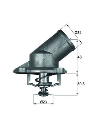 Thermostat liquide de refroidissement MAHLE TI 224 92 pour régulation thermique moteur