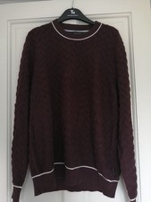 Image of Ted Baker Men's Jumper TB 3 UK Medium Sepal Deep Purple Textured Crew Neck BNIB