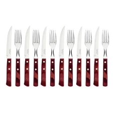 NEW Tramontina Churrasco Traditional Cutlery Set Red 12pce