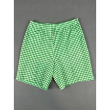 Sears Vintage Houndstooth Shorts Retro Mod High Waisted Green White Knit M