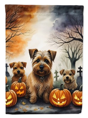 Caroline's Treasures Norfolk Terrier Spooky Halloween Garden Flag DAC2048GF