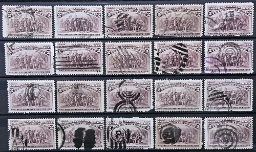 US Stamp Collection 1893 2c Columbian Exposition Lot of 20 Scott # 231 Used