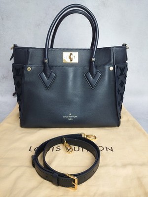 LOUIS VUITTON On My Side MM black 2WAY bag AUTHENTIC