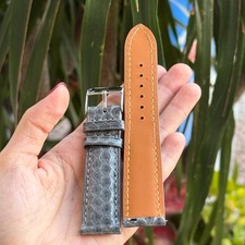 18mm Gray Sea Snake Leather Watch Band Genuine Snake Watch Strap Men Handmade