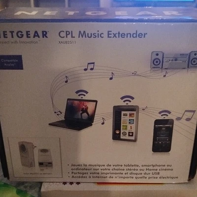 NETGEAR CPL Music Extender XAUB2511/XAV1601 AirPlay Wi‑Fi 200 Mbps 2 adaptateurs - Photo 1/2