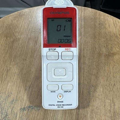 Olympus VN-100 Digital Voice Recorder Red/White - Tested Working