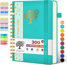 Spiral Notebook Journal for Women Men, 300 Numbered Lined Pages, College Ruled,