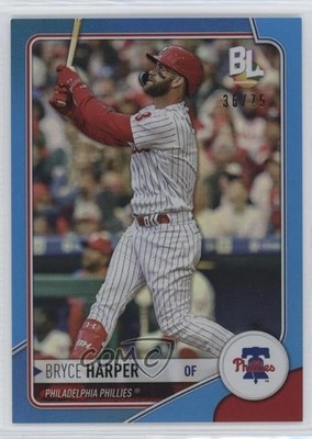 2023 Topps Big League Wrapper Redemption Blue Foil 36/75 Bryce Harper #WR-14 qw7