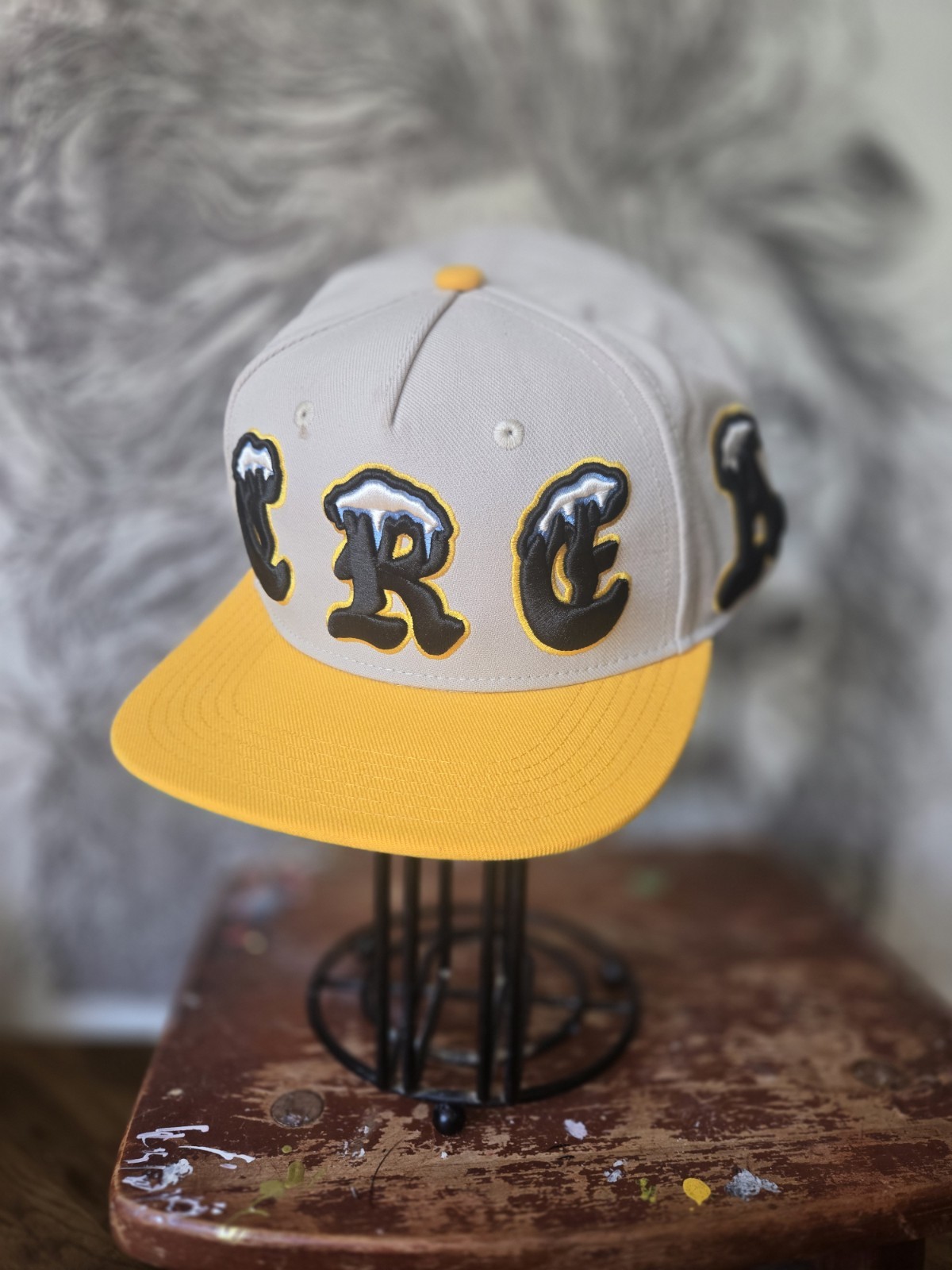 Billionaire Boys Club ICECREAM Snapback Hat Fog/Black & Yellow MSRP $70.00