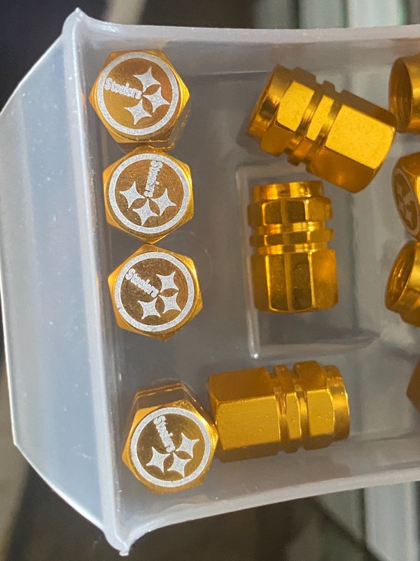 Pittsburgh Steelers Wheel Tire Valve Stem cap Covers 4 Pc set