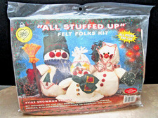 All Stuffed Up Felt Folks Kit 61102 Snowman Family Warm Natural What's New Ltd