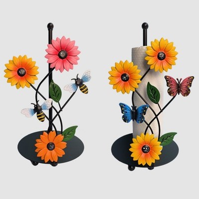 Sonnenblume Eisen Papier Handtuch Halter für Küche Esszimmer Stabil und Stilvoll