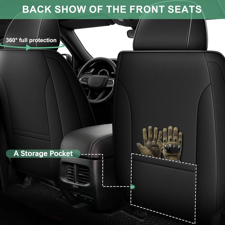 Fundas de asiento de coche imitación cuero 5 asientos cojín para Nissan Máxima 2011-2025 Foto 2 de 4