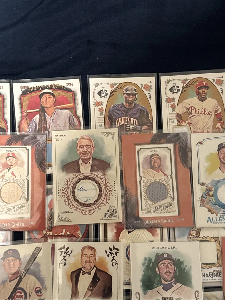 2017-2024 Topps Allen And Ginter Relic Lot. Ortiz, Verlander non Baseball. - Image 3 of 4
