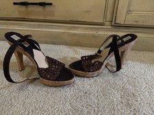 Women  s Michael Kors Heels Brown Crochet Toe Size 8.5 M NWOT  s No Box Never Worn