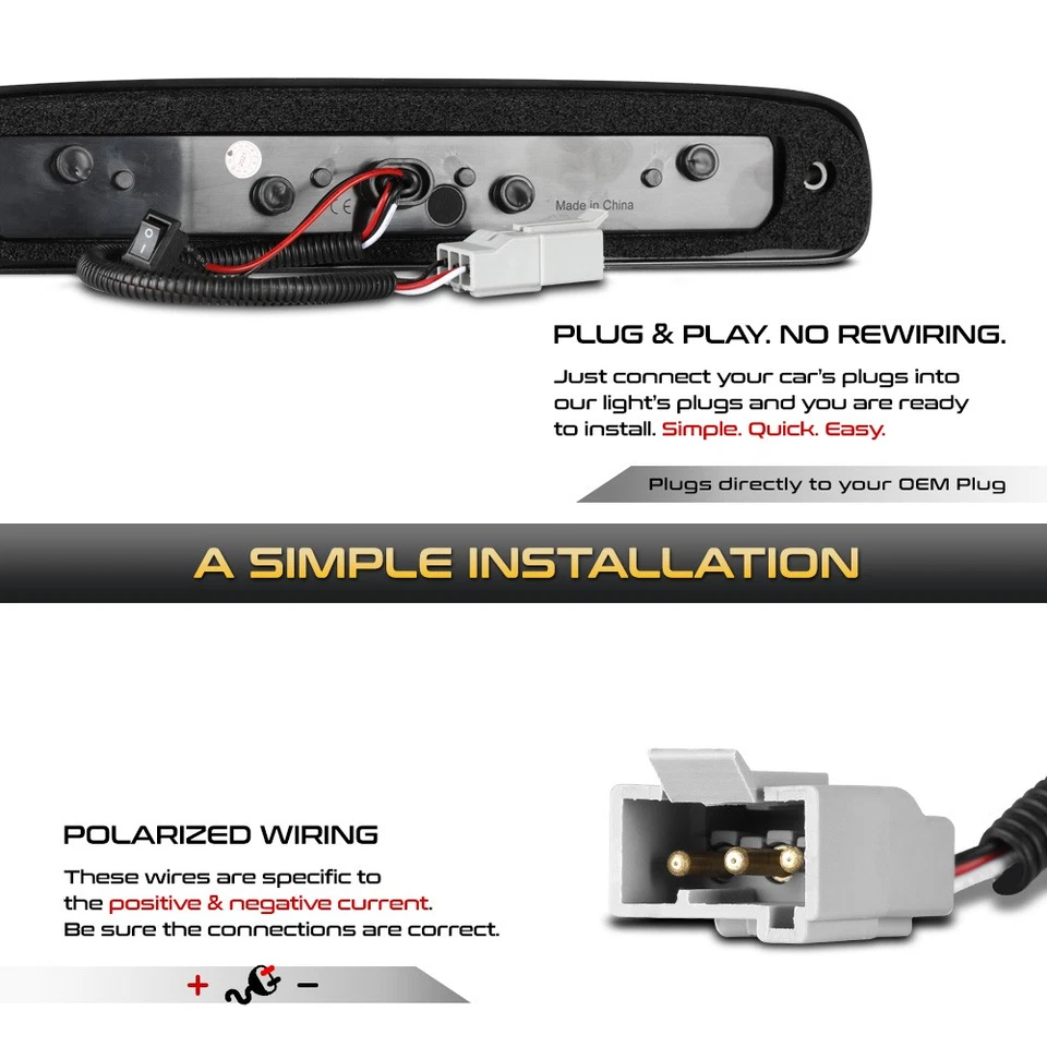 Full LED Red Clear 3rd Third Brake Light Lamp For 1999-2016 F250 F350 Superduty Foto 4 de 4