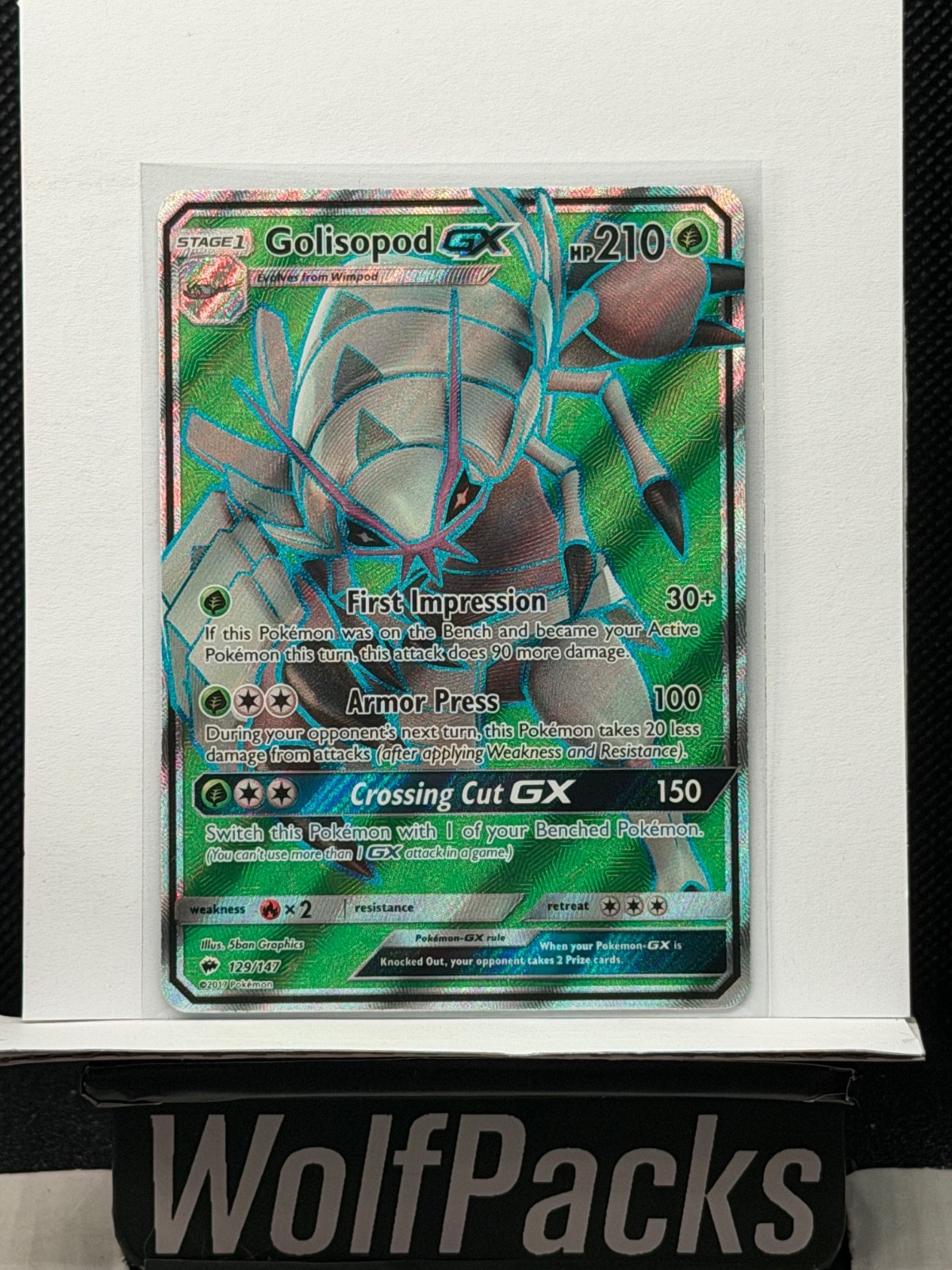Pokemon Burning Shadows - Golisopod GX 129/147 Full Art Holo
