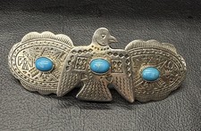 VTG Native American Silver Turquoise Thunderb...