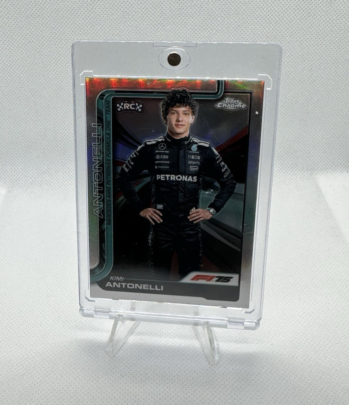 Topps 2025 Chrome Refractor Formula 1 Rookie Andrea Kimi Antonelli Mercedes #8