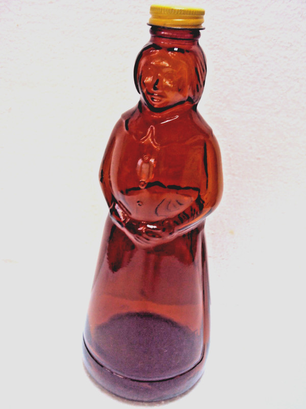 Vintage Mrs. Butterworth 10" Amber Glass Syrup Bottle Brown Glass
