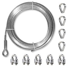 3/8" Stainless Steel Aircraft Cable Wire Rope Type 7x19 Type 304 100 Feet --