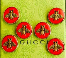 Bottoni 100% Gucci 6 pezzi misura 22 mm 0,9 pollici 💗💗💗💗💗 rosso