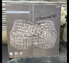 Next Clear Venetian 5 Light Chandelier Glass Ceiling Pendant Home Decor £199