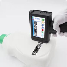 Handheld inkjet printer prints production date text barcode batch number code