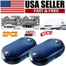 2X NEW Electromagnetic Car Snow Removal Device Upgrade Solar Drive Car Defroster