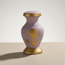 Aria Pink Gold Rose Keepsake Cremation Urn for Ashes   Elegant Mini Memorial Urn
