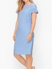 Talbots Smocked Seersucker Knit Shift Dress size 3X