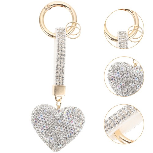 PORTE CLE Coeur (anneau + pince accroche sac , ceinture) 3.8 x 3 cm
