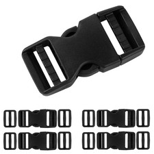 Buckles for Straps 1" Side Release Buckle Plastic Clip 4 set + Tri-Glide Slide