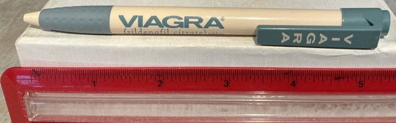 Vtg Viagra Retractable Click Pen Cream Gray Drug Rep Promo Pharmaceutical