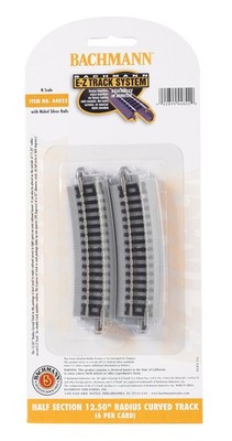 Bachmann 44822 N Nickel Silver Half Section 12.50'' Radius Curved E-Z Track