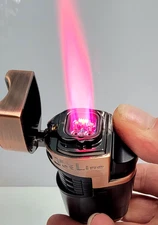 Jetline Mr. Fatboy Quad Flame Torch Lighter Black & Copper W/Cigar Puncher