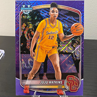 Topps 2024-25 Bowman Chrome U JuJu Watkins USC  Purple mojo Refractor /250