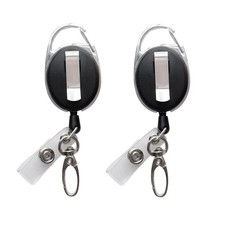 Retractable Badge Reel with Claw Clasp and Clip for Id Card Holders 2Pack