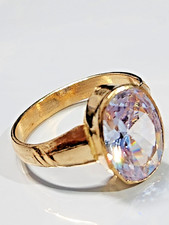 Birth Stone Fortune Rings in 22k Gold Plate Diamond Gemstone. MEN/WOMEN. UK