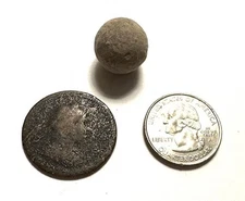 1724 British Colonial Coin & Musket Ball dug Next to the Saratoga Battlefield NY