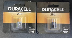 2 Duracell 28A Alkaline 6V Batteries (A544 4LR44 PX28A) 2030 exp.