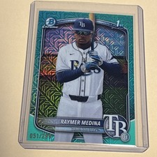 2025 Bowman Chrome Mojo Raymer Medina #BCP-175 Aqua Mega Refractor 51/299
