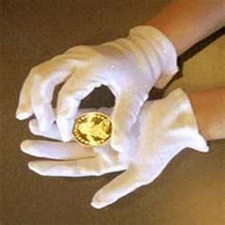 6 PAIR MENS OR WOMENS 100 COTTON WHITE COIN INSPECTION GLOVES JEWELRY PHOTO