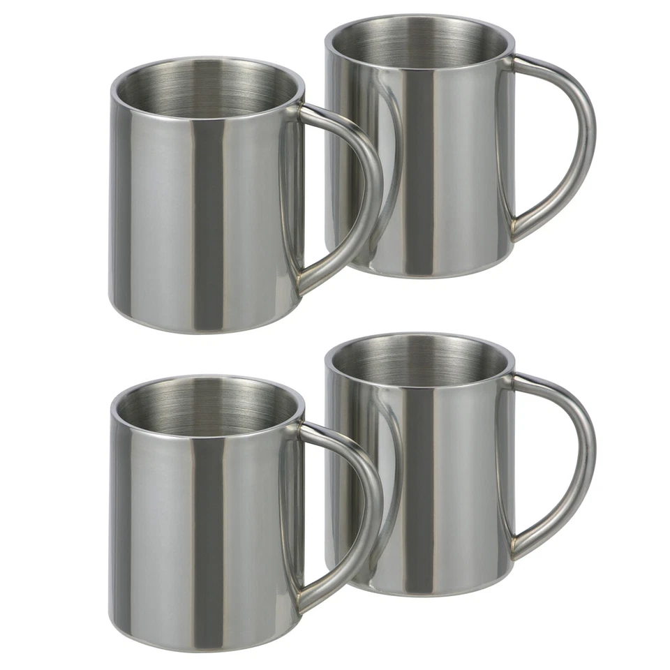 4er Set Isolierbecher Edelstahl Trinkbecher Thermo Tasse 200ml Doppelwandig