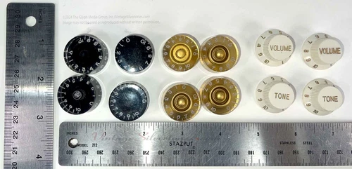 Vintage electric guitar knobs variety-Gibson Fender misc 1960s or 1970s?