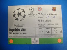 98/99 Ticket Bayern München FC Barcelona Eintrittskarte UEFA Champions League